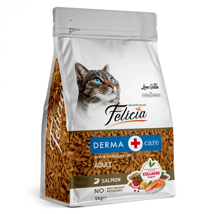 Felicia Hypoallergenic Somonlu Düşük Tahıllı Yetişkin Kedi Maması 1 Kg