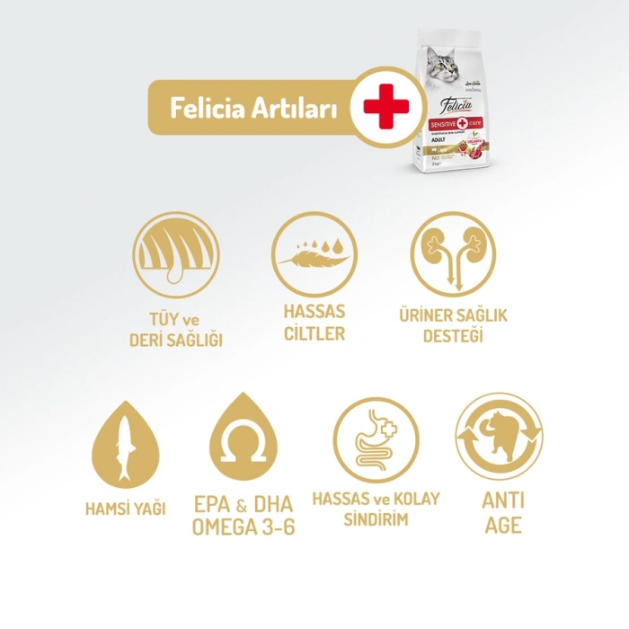 Felicia Hipoalerjenik Kuzu Etli Düşük Tahıllı Yetişkin Kedi Maması 2kg