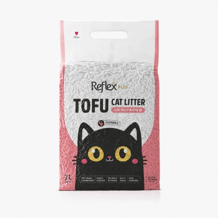 Reflex Plus Tofu Bebek Pudralı Kedi Kumu 7 Lt