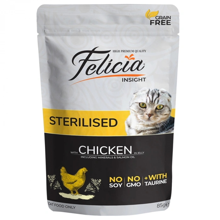 Felicia Tahılsız 85 gr Pouch Sterilised Tavuklu Yaş Kedi Maması