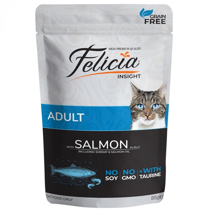 Felicia Tahılsız 85 gr Pouch Yetişkin Somonlu Yaş Kedi Maması