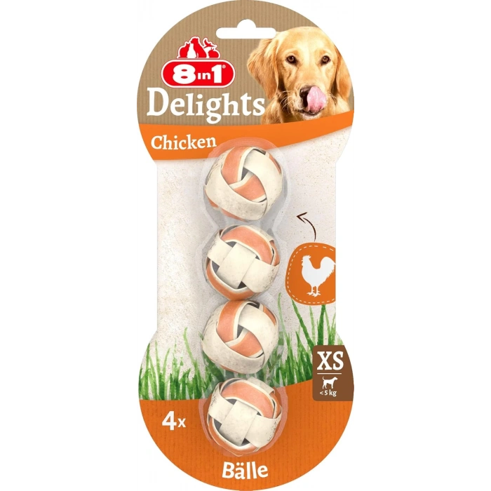 8 IN 1 Delights Bones Köpekler İçin Çiğneme Topu Small 4 Adet