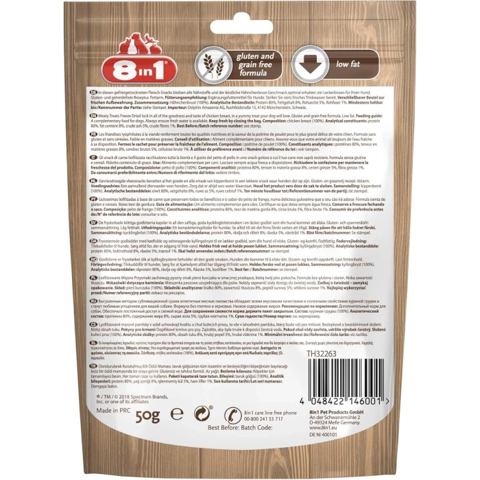 8 IN 1 Feeze Dried Chicken Köpek Ödülü 50gr