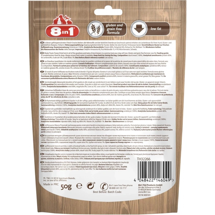 8 IN 1 Feeze Dried Duck Köpek Ödülü 50gr