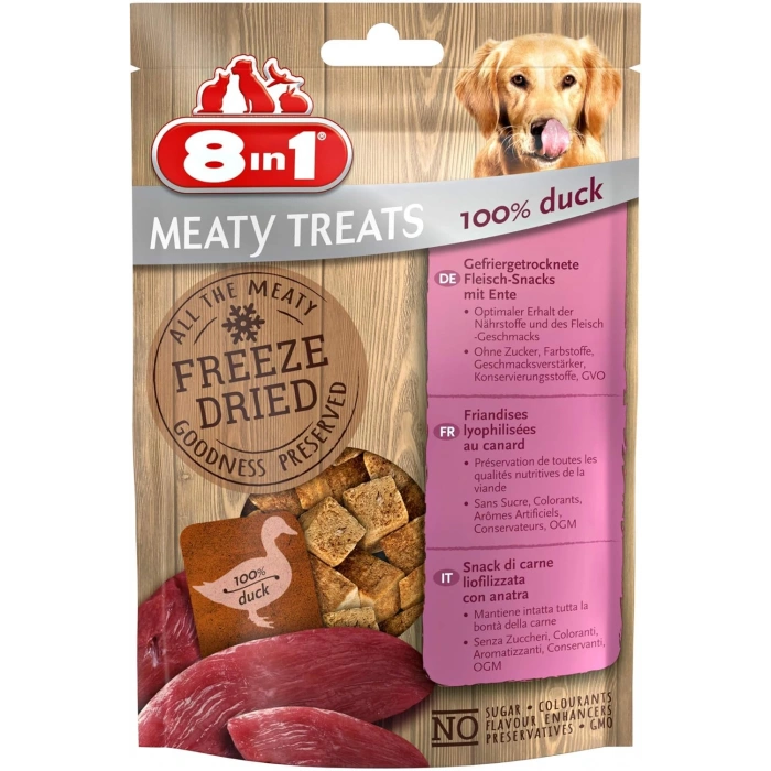 8 IN 1 Feeze Dried Duck Köpek Ödülü 50gr