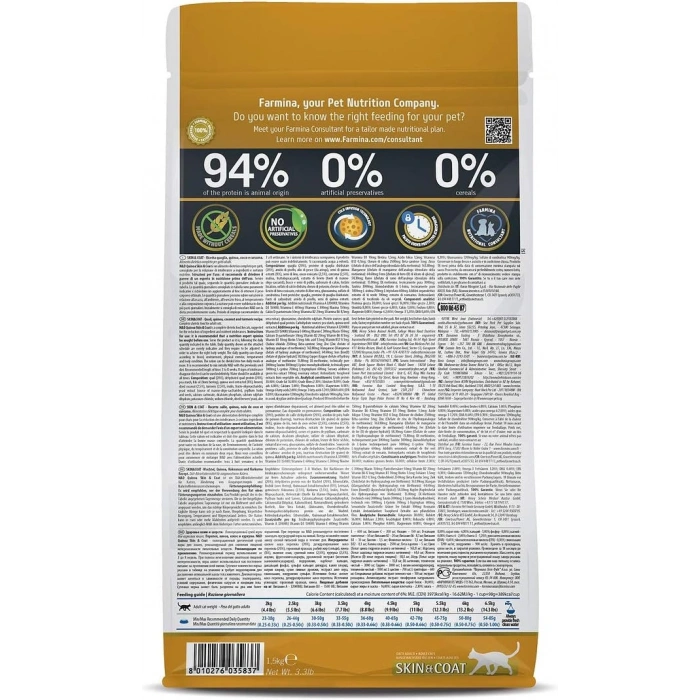 N&D Quinoa Skin Coat Deri Tüy Sağlığı Bıldırcınlı Kedi Maması 1.5 Kg