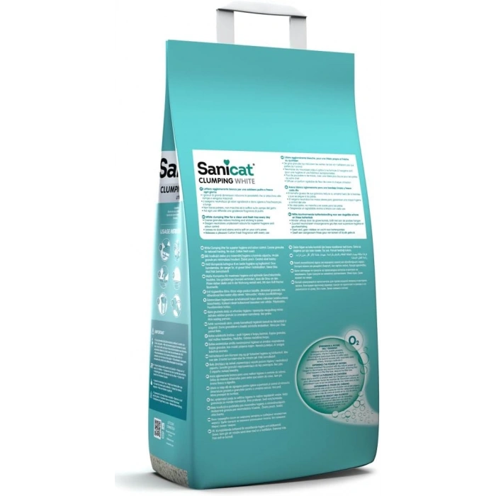 Sanicat Clumping White Kokusuz Oksijen Kontrol Kedi Kumu 8 Lt