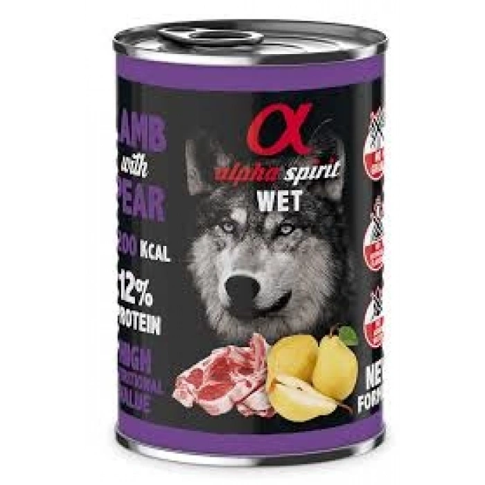 Alpha Sprit %93 Et Kuzu&Armut Yetişkin Köpek Konservesi 400Gr