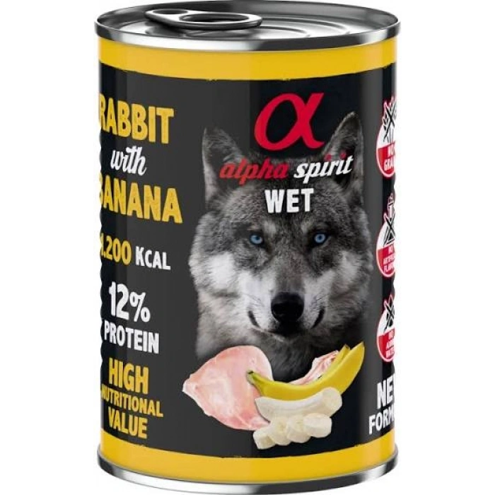Alpha Sprit %93 Et Tavşan&Muz Köpek Konservesi 400 Gr