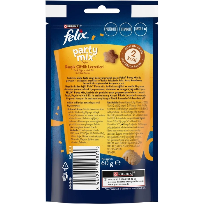 Felix Party Mix Karışık Çiftlik Lezzetleri Ödül Maması 60 Gr