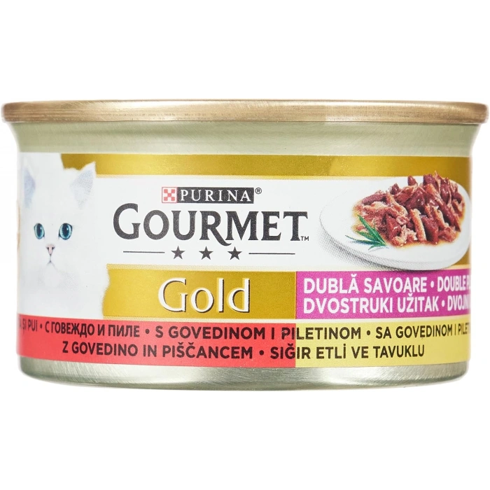Gourmet Gold Soslu Sığır Etli Tavuklu Kedi Konservesi 85 Gr