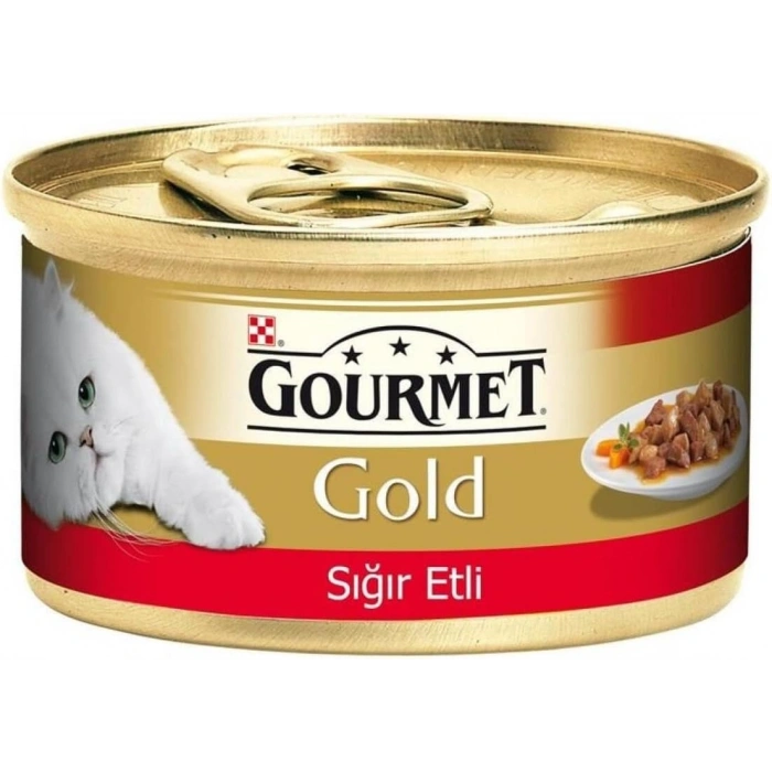 Gourmet Gold Parça Etli Soslu Sığır Etli Kedi Konservesi 85 Gr