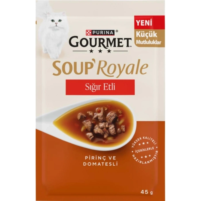 Gourmet Soup Royale Sığır Etli Pirinç ve Domatesli Kedi Çorbası 45 Gr