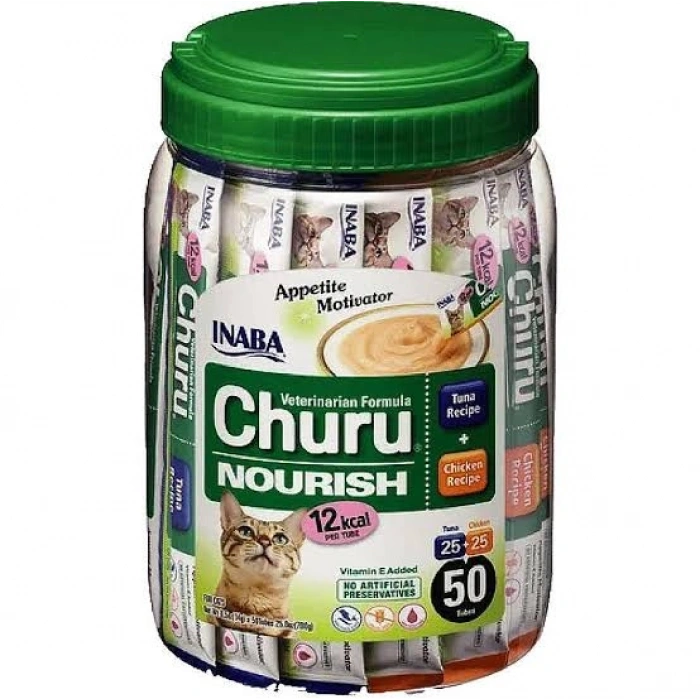 inaba Ciao Churu Cream Nourish Ton Balıklı ve Tavuklu Krema Kedi Ödülü 50x14 Gr