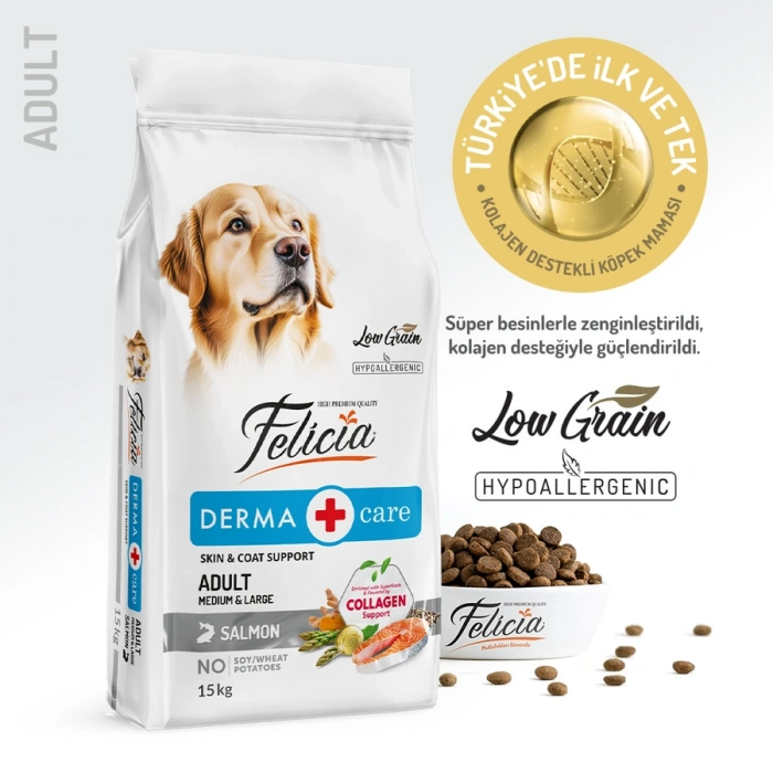 Felicia Hypoalergenic Medium Somon Yetişkin Köpek Maması Açık 1 Kg