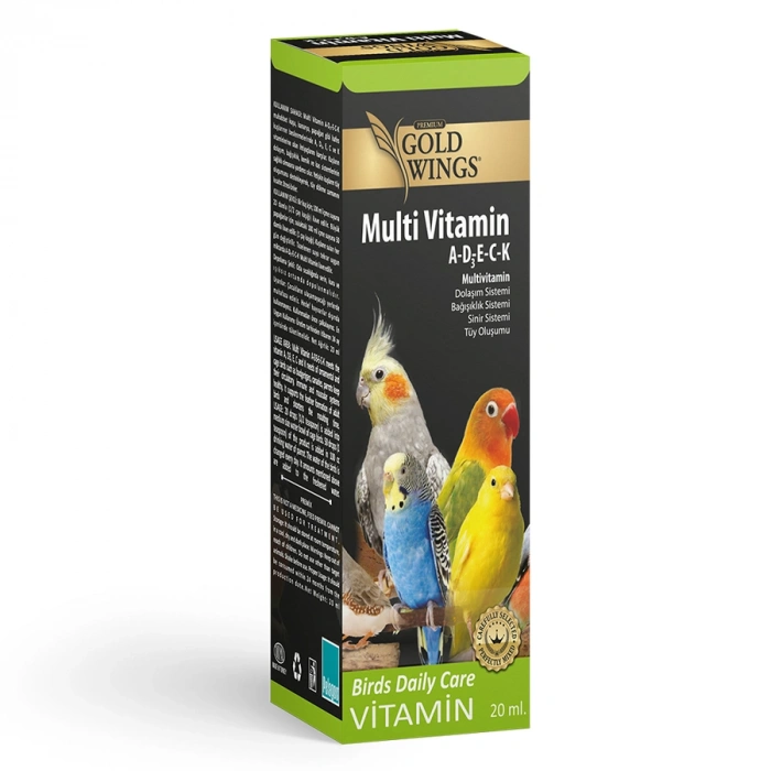 Gold Wings Kuşlar için Tüy Oluşumunu Destekleyici Sıvı Multi-Vitamin 20ml