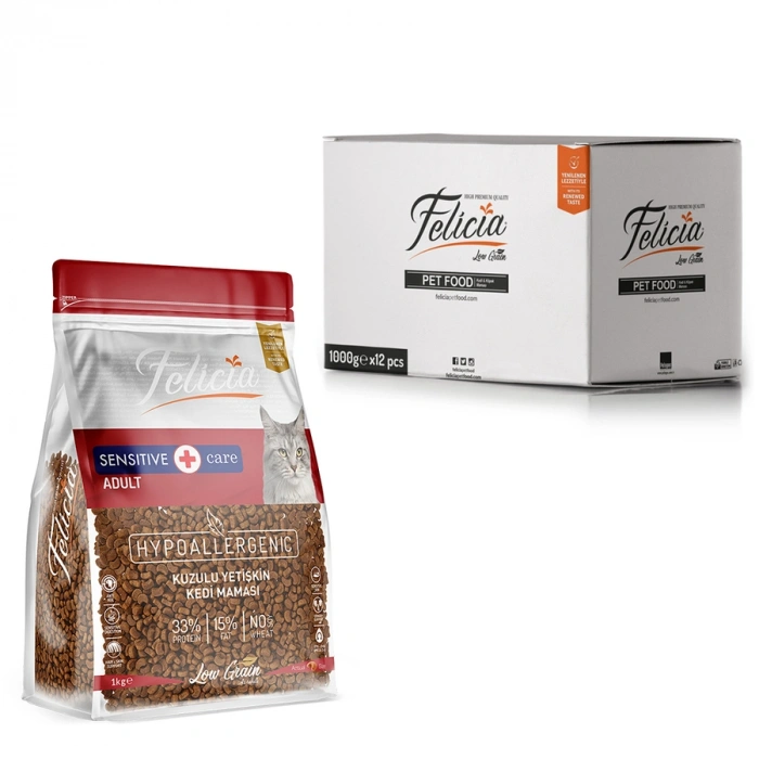 Felicia Hypoallergenic Az Tahıllı Sensitive Adult Kuzu Etli Yetişkin Kedi Maması 1 Kg