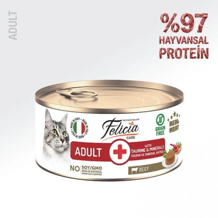 Felicia Sığır Etli Ezme Yetişkin Kedi Konserve Maması 85 Gr