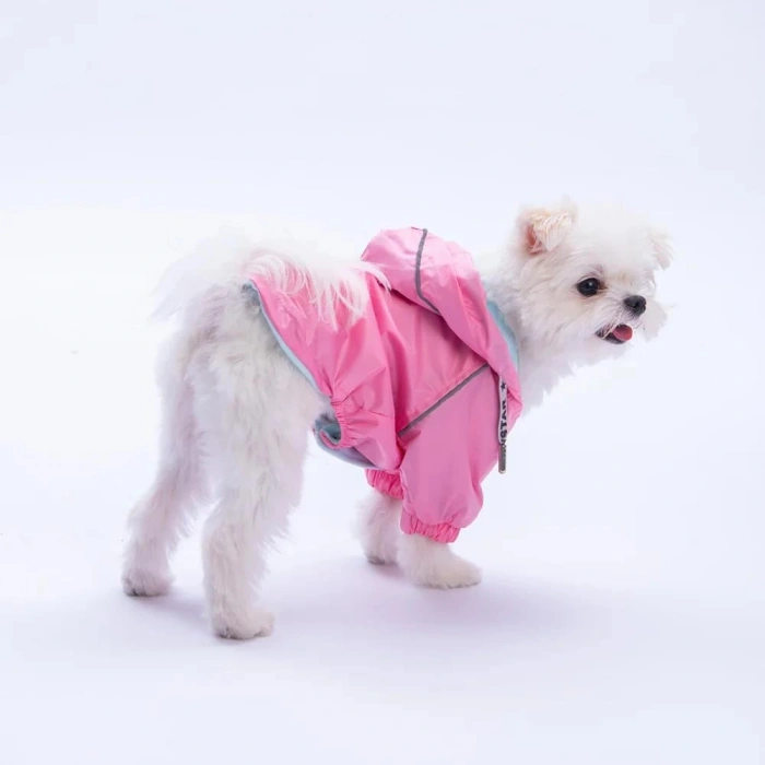 Pawstar Pembe Pluvia v25 Polarlı Köpek Yağmurluğu Medium