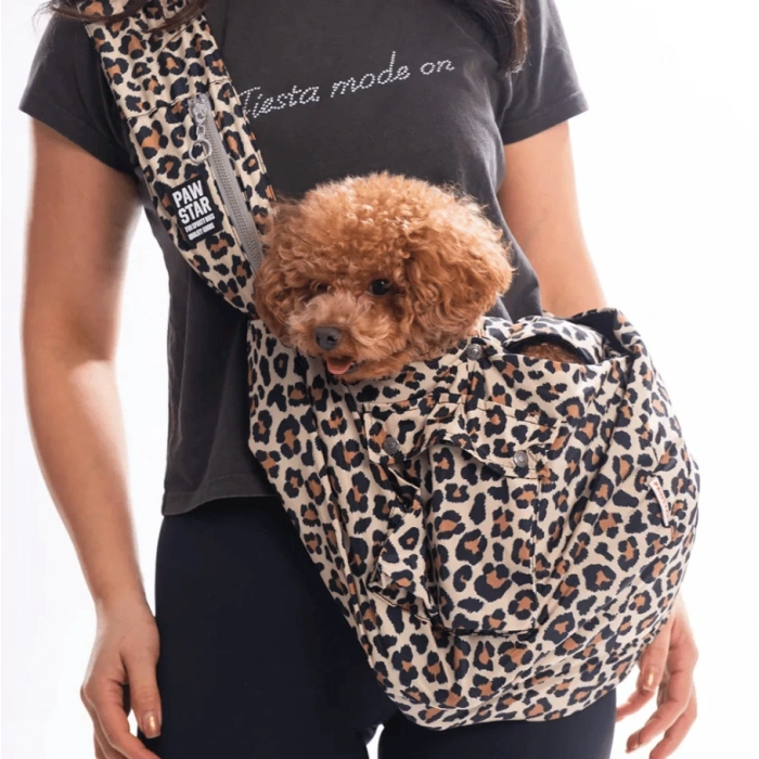 Pawstar Mbeya Gold Crossbody Küçük Irk Köpek Çapraz Taşıma Çantası (İçi Tay Tüyü)