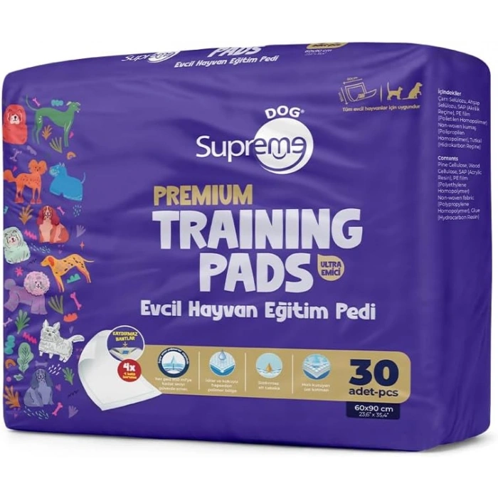 Supreme Yapışkanlı Dog Premium Evcil Hayvan Eğitim Pedi 30lu