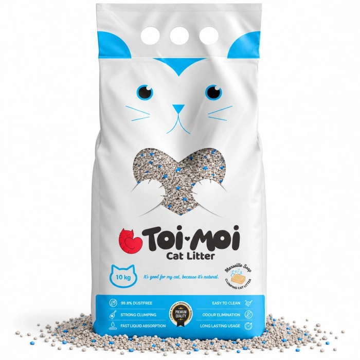 Toi Moi Marsilya Sabunlu İnce Taneli Topaklanan Bentonit Kedi Kumu 10 kg