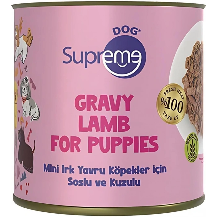 Supreme Dog Sos İçinde Kuzulu Mini Irk Yavru Köpek Konservesi 200gr
