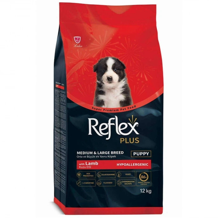 Reflex Plus Puppy Kuzu Orta ve Büyük Irk Yavru Köpek Maması 12 Kg