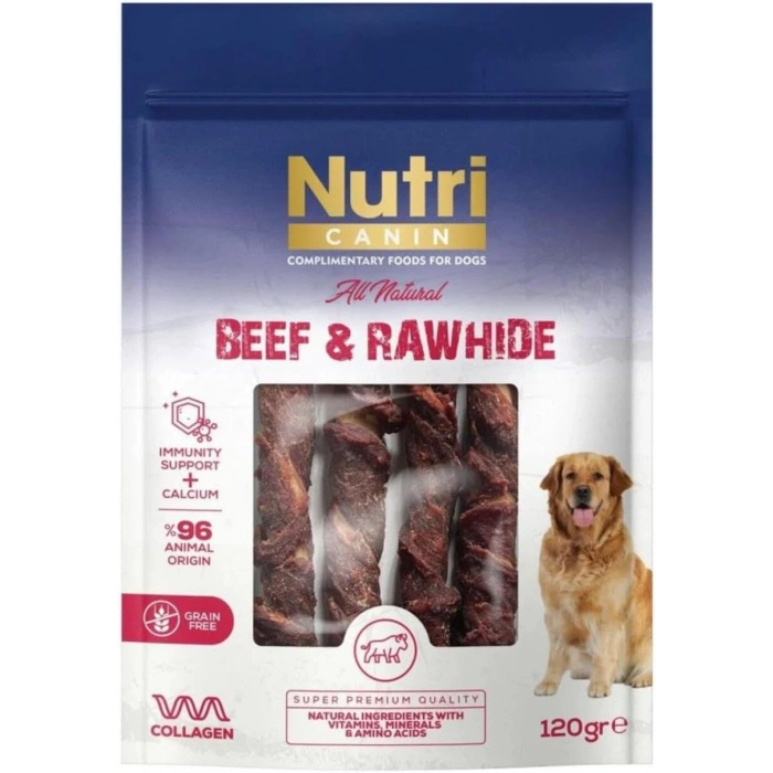 Nutri Canin Sığır Eti Sarılı Orta/Büyük Irk Köpek Kemik Ödülü 120 Gr