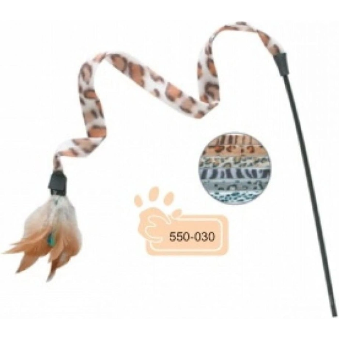 Eastland Desenli Tüylü Olta Kedi Oyuncağı 70cm (Karışık Desenli)
