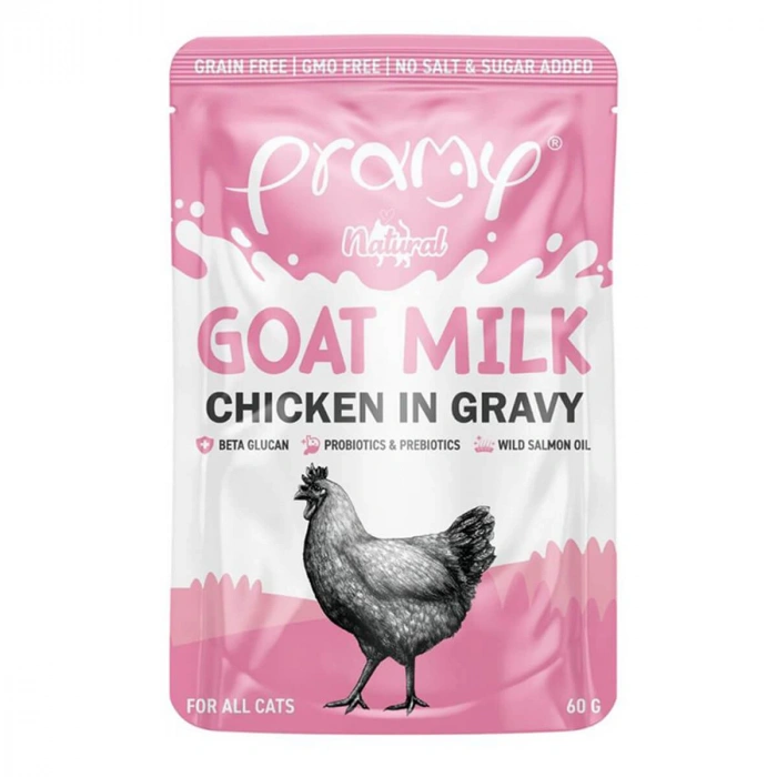 Reflex Plus Pramy Goat Milk Sos İçinde Keçi Sütlü ve Tavuklu Kedi Konservesi 60gr