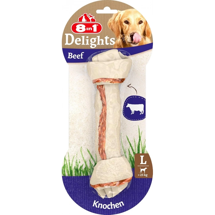 8IN1 Delights Bones Biftekli Köpekler İçin Ağız Bakım Kemiği Large