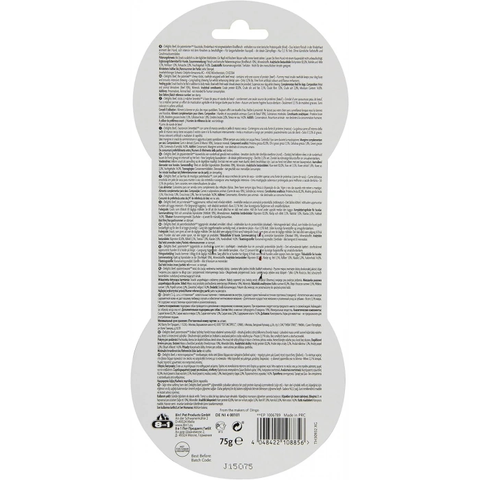 8in1 Delights Sticks Biftekli Çubuk Köpek Ödül Maması 75gr