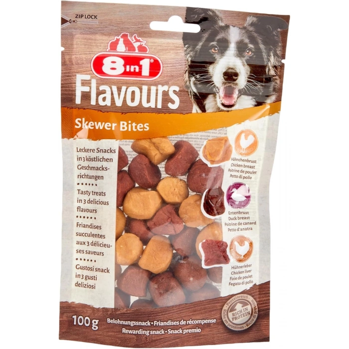 8in1 Flavours Skewer Bites Köpek Ödülü 100g