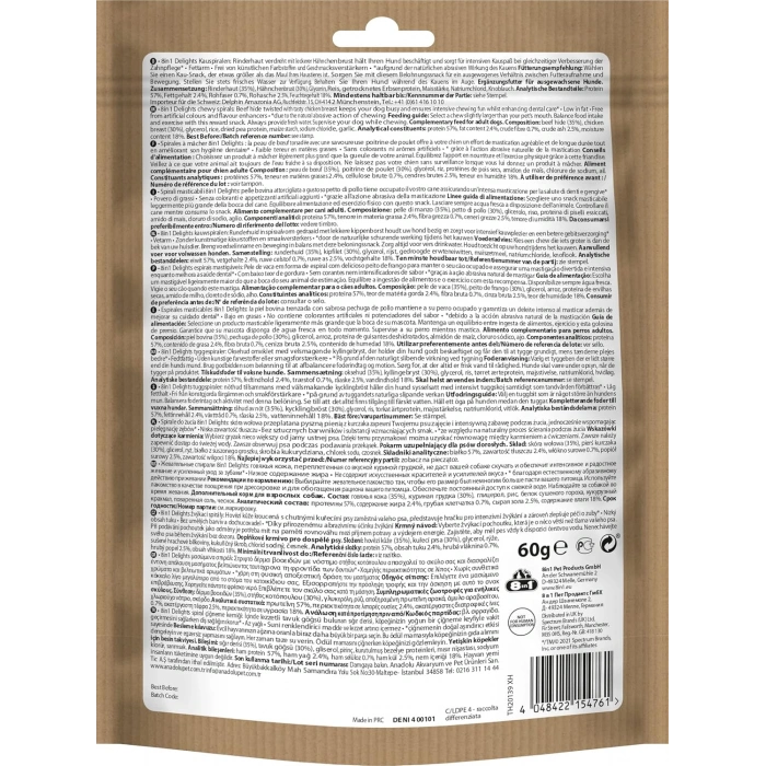 8in1 Smart Delights Chicken Spirals Tavuklu Burgu Köpek Ödülü 6 Adet