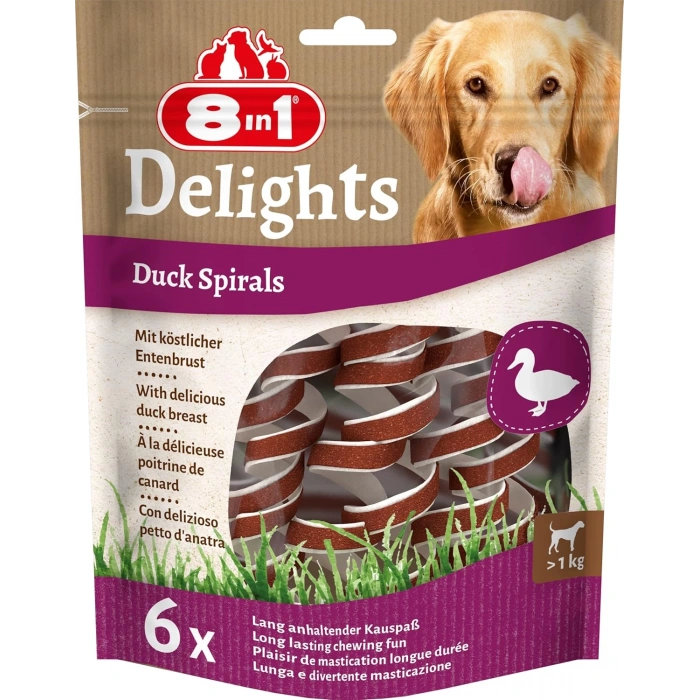 8in1 Smart Delights Duck Spirals Ördekli Burgu Köpek Ödülü 6 Adet