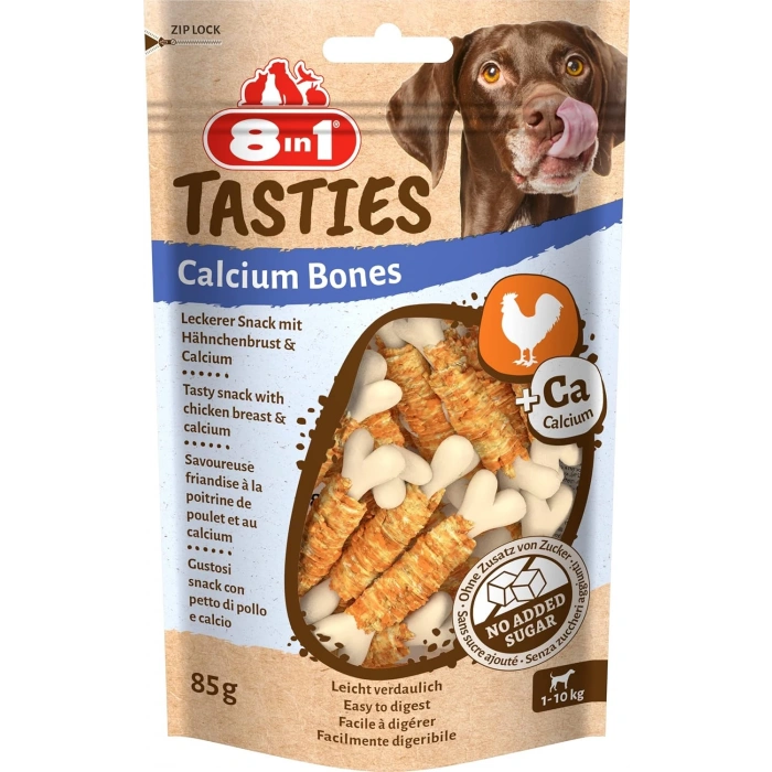 8in1 Tasties Calcium Bones Tavuk Sargılı Köpek Ödülü 85 Gr