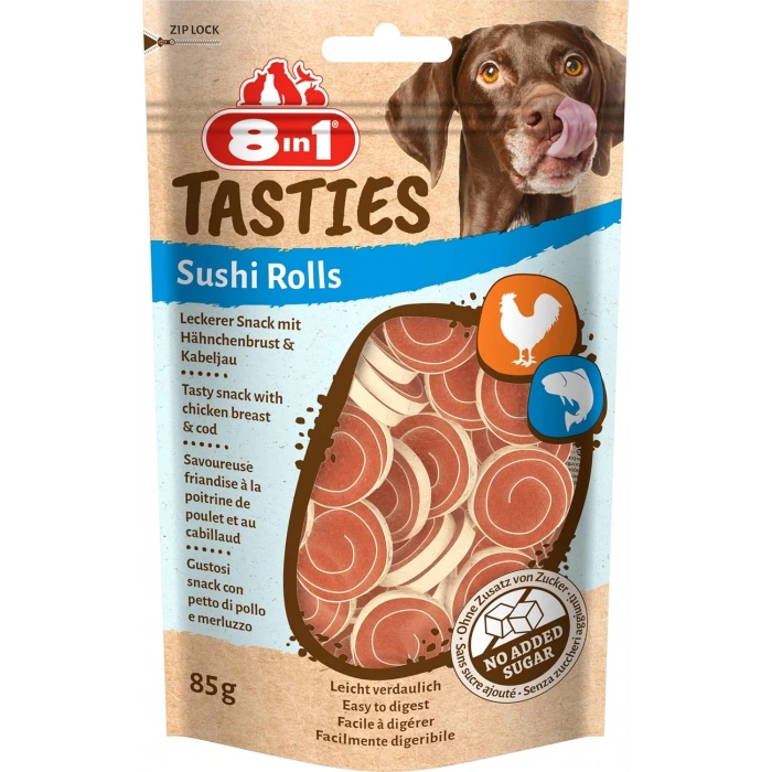 8in1 Tasties Sushi Rolls Tavuklu Balıklı Sushi Köpek Ödülü 85 Gr