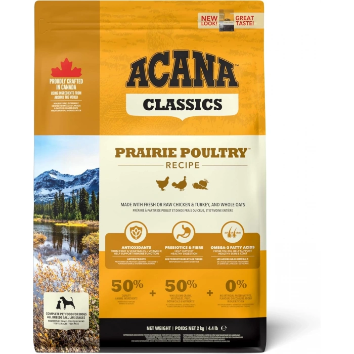 Acana Classics Prairie Poultry Tavuklu ve Hindili Düşük Tahıllı Köpek Maması 2kg