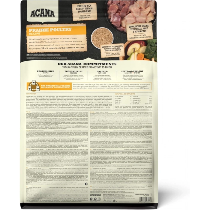 Acana Classics Prairie Poultry Tavuklu ve Hindili Düşük Tahıllı Köpek Maması 2kg
