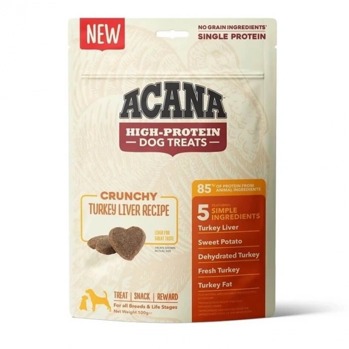 Acana Crunchy Yüksek Proteinli Hindi Ciğerli Kıtır Köpek Ödül Maması 100gr