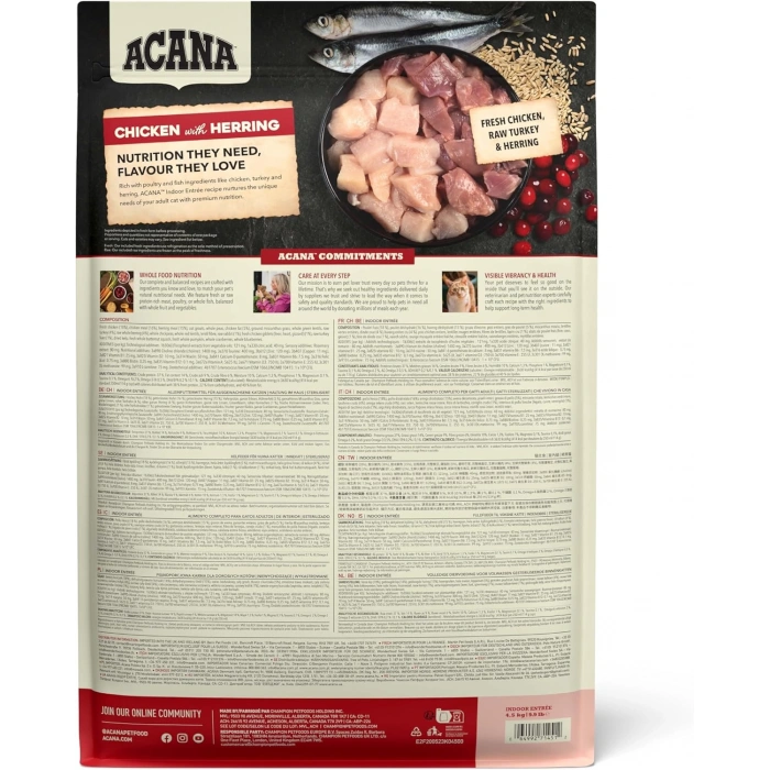 ACANA Indoor Entree Sterilised Yetişkin Kedi Maması 4,5kg