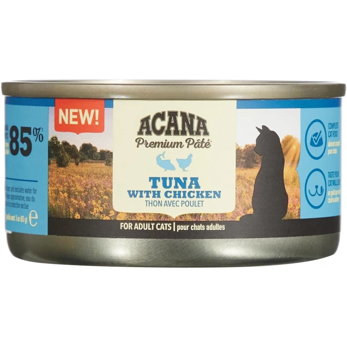 Acana Premium Pate Ton Balıklı ve Tavuklu Ezme Yetişkin Kedi Konservesi 85gr