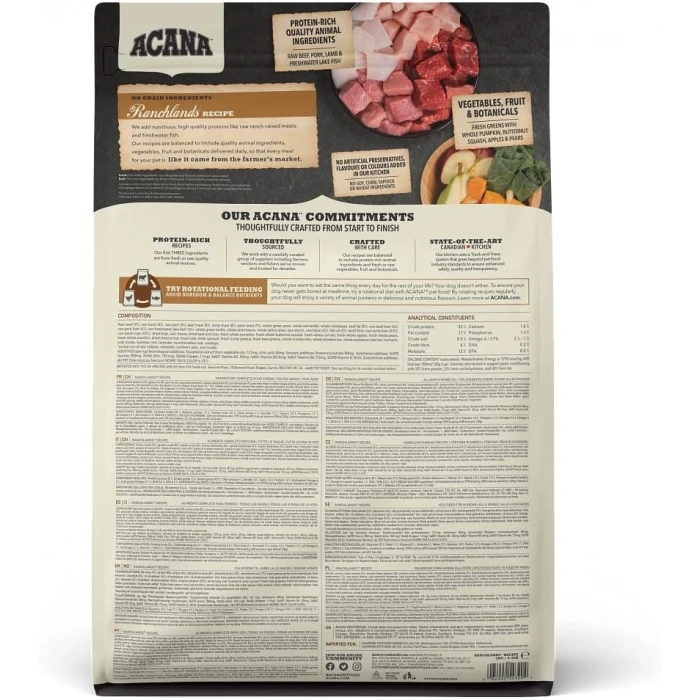 Acana Ranchlands Sığır Etli Tahılsız Yetişkin Köpek Maması 2kg