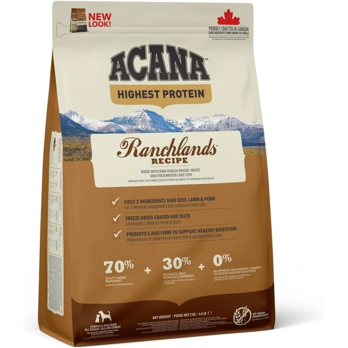 Acana Ranchlands Sığır Etli Tahılsız Yetişkin Köpek Maması 2kg