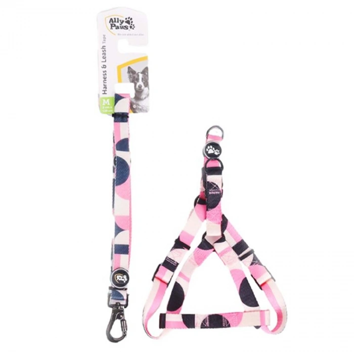 Ally Paws Harness & Leash Tape Göğüs Tasması ve Gezdirme Kayışı Medium 2cmx120cm