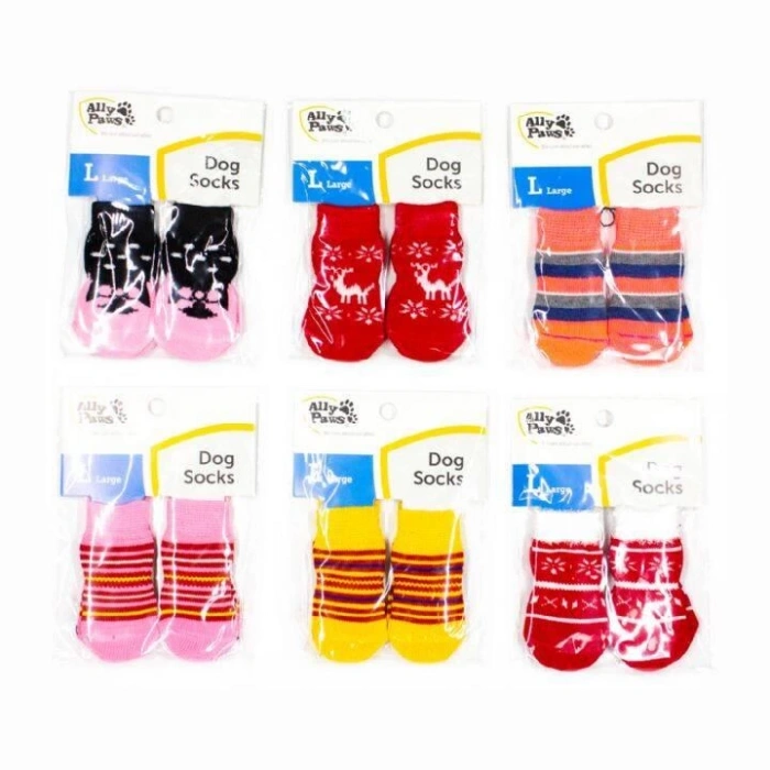 ALLY PAWS KÖPEKLER İÇİN KAYMAZ TABANLI ÇORAP 4LÜ MEDİUM