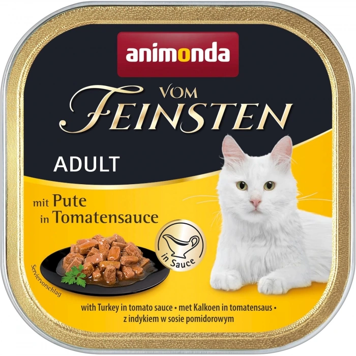 Animonda Vom Feinsten Domates Sosu İçinde Hindili Yetişkin Kedi Konservesi 100gr