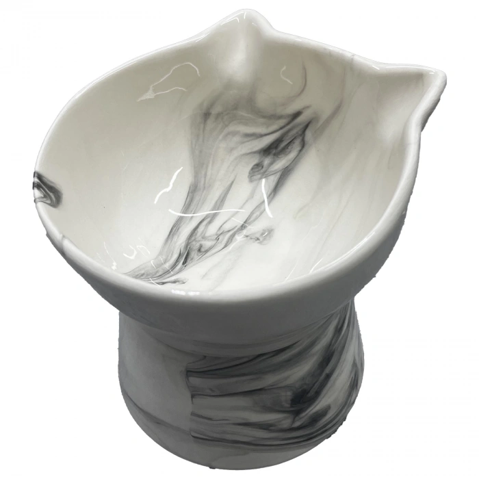 Ayaklı Seramik Kedi Figürlü Mama ve Su Kabı 350 ML