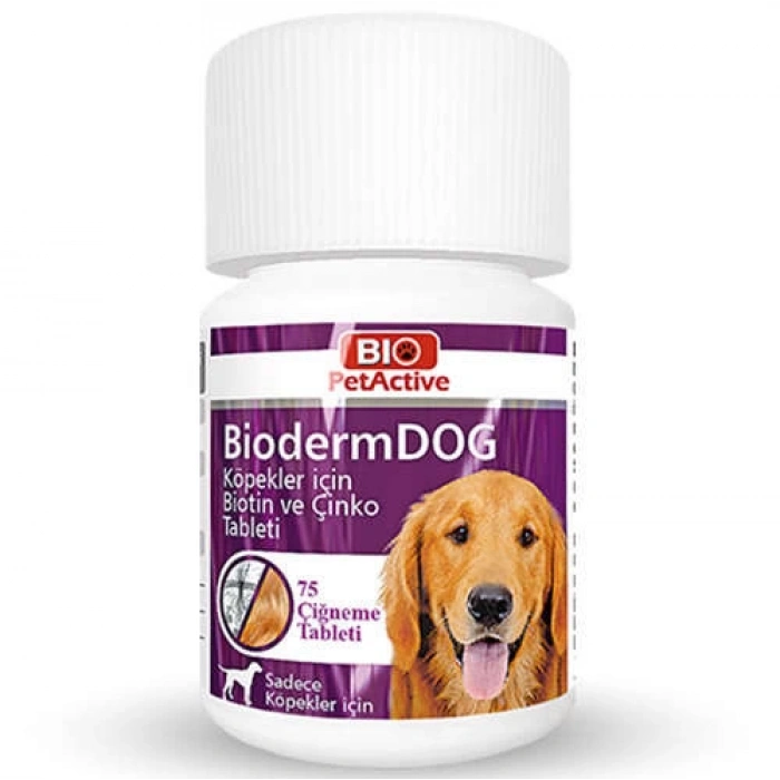 BioPet Active Bioderma Dog Biotin ve Çinko 75 Tablet